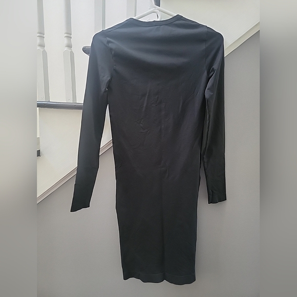 HELMUT LANG Scoop Neck Bodycon Dress Black Long-Sleeve XS/S - Picture 4 of 4